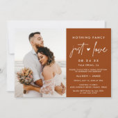 錆びたシンプルな愛の駆け落ち写真 招待状 (正面)