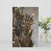 錆びたスズ缶のアーティストペイントブラシ 便箋 (スタンド正面)