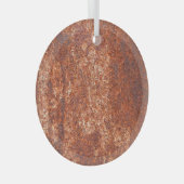 錆びたスチールテクスチャ、抽象芸術背景。 ガラスオーナメント (正面右)