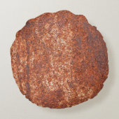 錆びたスチールテクスチャ、抽象芸術背景。 ラウンドクッション (裏面)