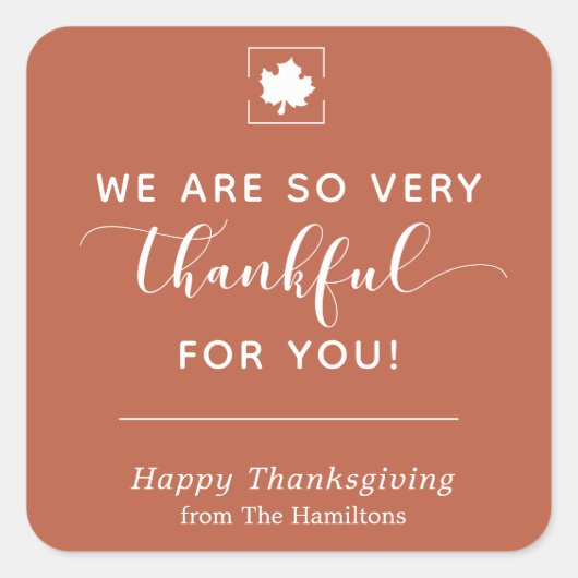 錆びたステッカーに感謝 スクエアシール (正面)