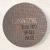 錆びたストームマンホールカバー写真砂岩 コースター (正面)