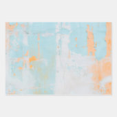 錆びたターコイズ絵を描水色 ラッピングペーパーシート (正面3)