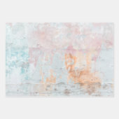 錆びたターコイズ絵を描水色 ラッピングペーパーシート (正面2)