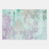 錆びたターコイズ絵を描水色 ラッピングペーパーシート (正面)