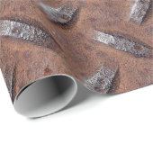 錆びたダイヤモンドプレート背景 ラッピングペーパー (ロールコーナー)