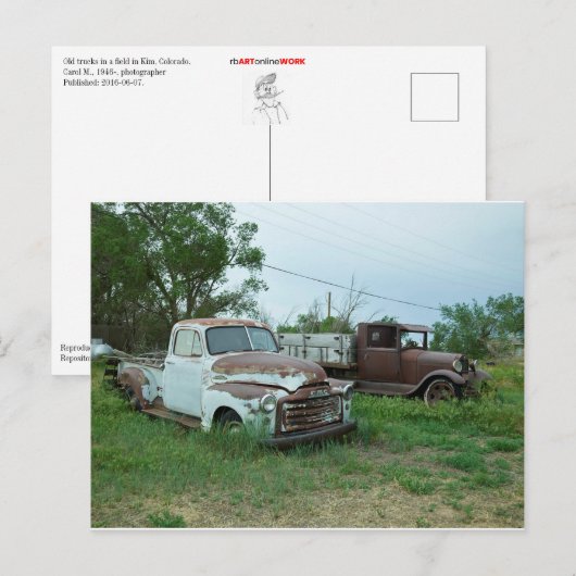 錆びたトラック体 ポストカード (正面/裏面)