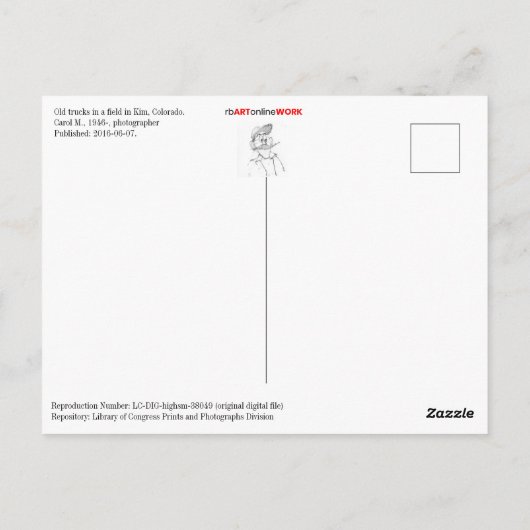 錆びたトラック体 ポストカード (裏面)