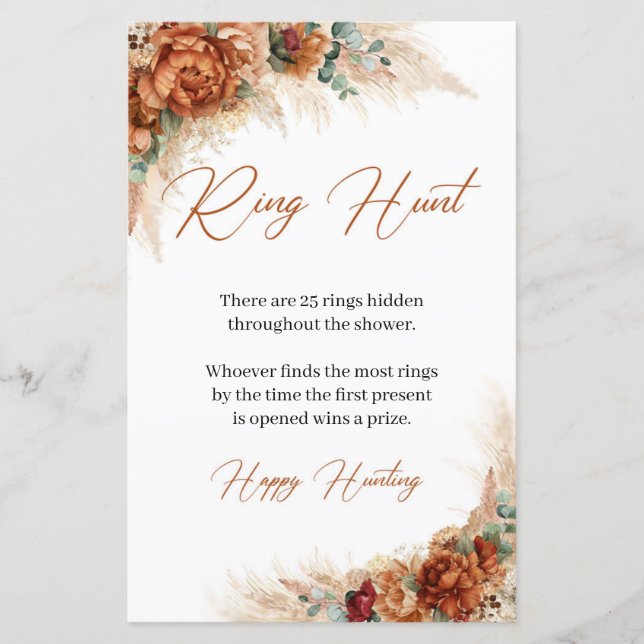 錆びたトーン燃えたオレンジ色のパンパスグラスリングや輪狩り (正面)