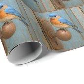 錆びたドアノブの上のブルーバード ラッピングペーパー (ロールコーナー)