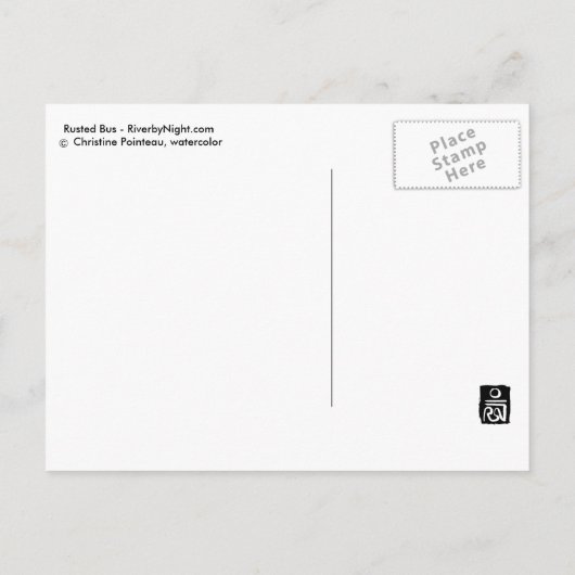 錆びたバス ポストカード (裏面)