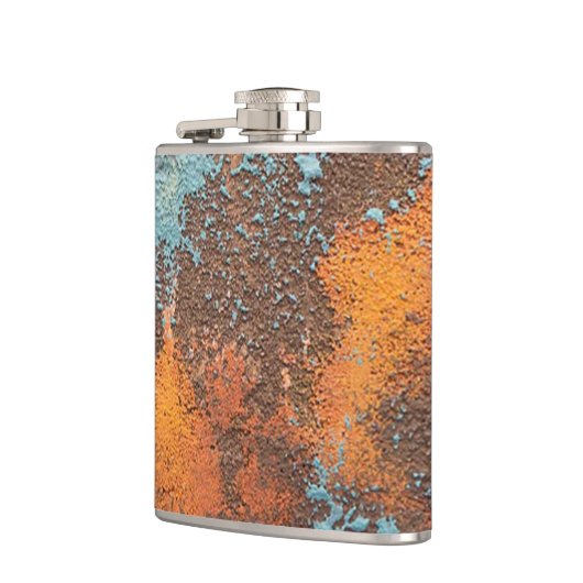 錆びたパティナ金属アンティーク古いクールヴィンテージ フラスク (左)