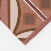 錆びたピンクとテラコッタの装飾模様 フリースブランケット (角)