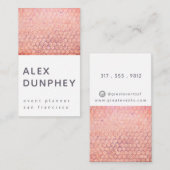 錆びたピンクと桃の点々のある名刺 名刺 (正面/裏面)