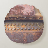 錆びたピンクの茶色の金属 ラウンドクッション (正面)