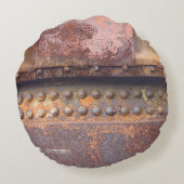 錆びたピンクの茶色の金属 ラウンドクッション (裏面)