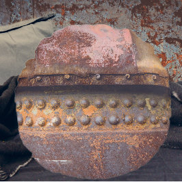 錆びたピンクの茶色の金属 ラウンドクッション