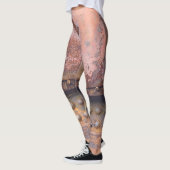 錆びたピンクの茶色の金属 レギンス (左)