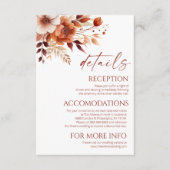 錆びたブルゴーニュ茶フローラ結婚の詳細 エンクロージャーカード (正面)