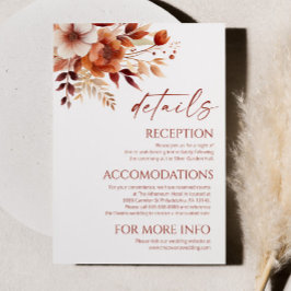 錆びたブルゴーニュ茶フローラ結婚の詳細 エンクロージャーカード