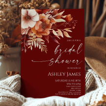 錆びたブルゴーニュ茶フローラ花ブライダルシャワー