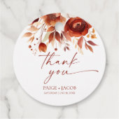 錆びたブルゴーニュ茶色のフローラ結婚の花 フェイバータグ (裏面)