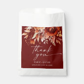 錆びたブルゴーニュ茶色のフローラ結婚の花 フェイバーバッグ (正面)