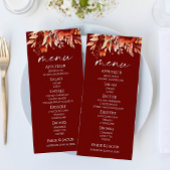 錆びたブルゴーニュ茶色のフローラ結婚の花 メニュー