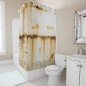 錆びたホワイトメタル：テクスチャサーフェス シャワーカーテン (インサイチュ)