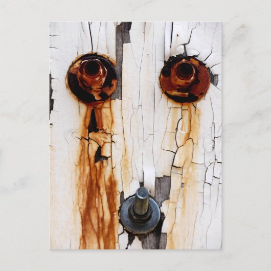 錆びたボルトナットと剥絵を描がれ- おもしろい ポストカード (正面)