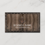 錆びたボートいかりヴィンテージ金属フレーム木材 名刺 (正面)