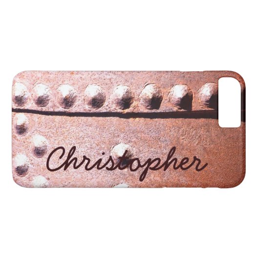 錆びたメタルルック素朴ス名パーソナライズされた抽象芸術 Case-Mate iPhoneケース (裏面(横))