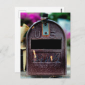 錆びたメールボックスポートレート ポストカード (正面/裏面)