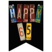 錆びたライセンスプレートコレクション65th誕生日 バンティングフラッグ (第2の旗)