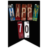 錆びたライセンスプレートコレクション70th birthday バンティングフラッグ (第2の旗)