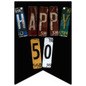 錆びたライセンスプレート50歳の誕生日 バンティングフラッグ (第1の旗)
