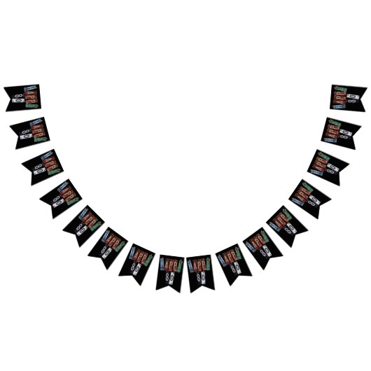 錆びたライセンスプレート80th birthday バンティングフラッグ (全)