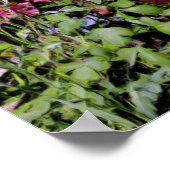 錆びたラビットフラワーガーデン油絵画写真 ポスター (角)