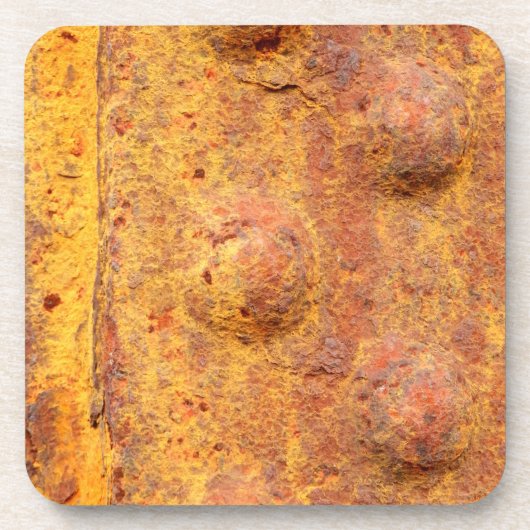 錆びたリベット付き金属懸命プラスチックコースター コースター (正面)