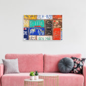 錆びたレトロライセンスプレートコラージュ キャンバスプリント (インサイチュ (リビング))