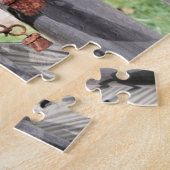 錆びたワイヤー太陽顔芝生のフェンス上の装飾 ジグソーパズル (側面)