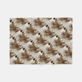 錆びたヴィンテージトラクター フリースブランケット (正面(横))