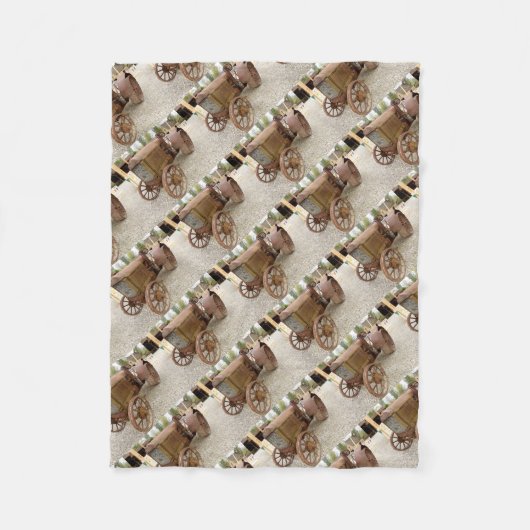 錆びたヴィンテージトラクター フリースブランケット (正面)