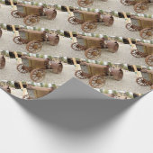 錆びたヴィンテージトラクター ラッピングペーパー (角)