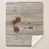 錆びたヴィンテージ古い鉄の南京錠の木製のドアに… シェルパブランケット (正面)