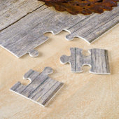 錆びたヴィンテージ古い鉄の南京錠の木製のドア" ジグソーパズル (側面)