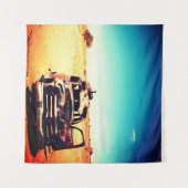 錆びたヴィンテージ車 タペストリー (正面(横))