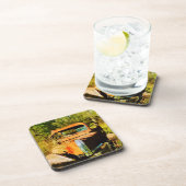 錆びたヴィンテージ集荷トラック抽象芸術 コースター (右側)