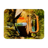 錆びたヴィンテージ集荷トラック抽象芸術 マグネット (横)