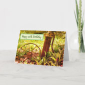 錆びた事物花ガーデンパーソナライズされた誕生日 カード (正面)